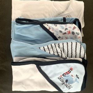 Baby lot! New born pajamas and tops all CARTERS brand!! Towels, swaddlemes!